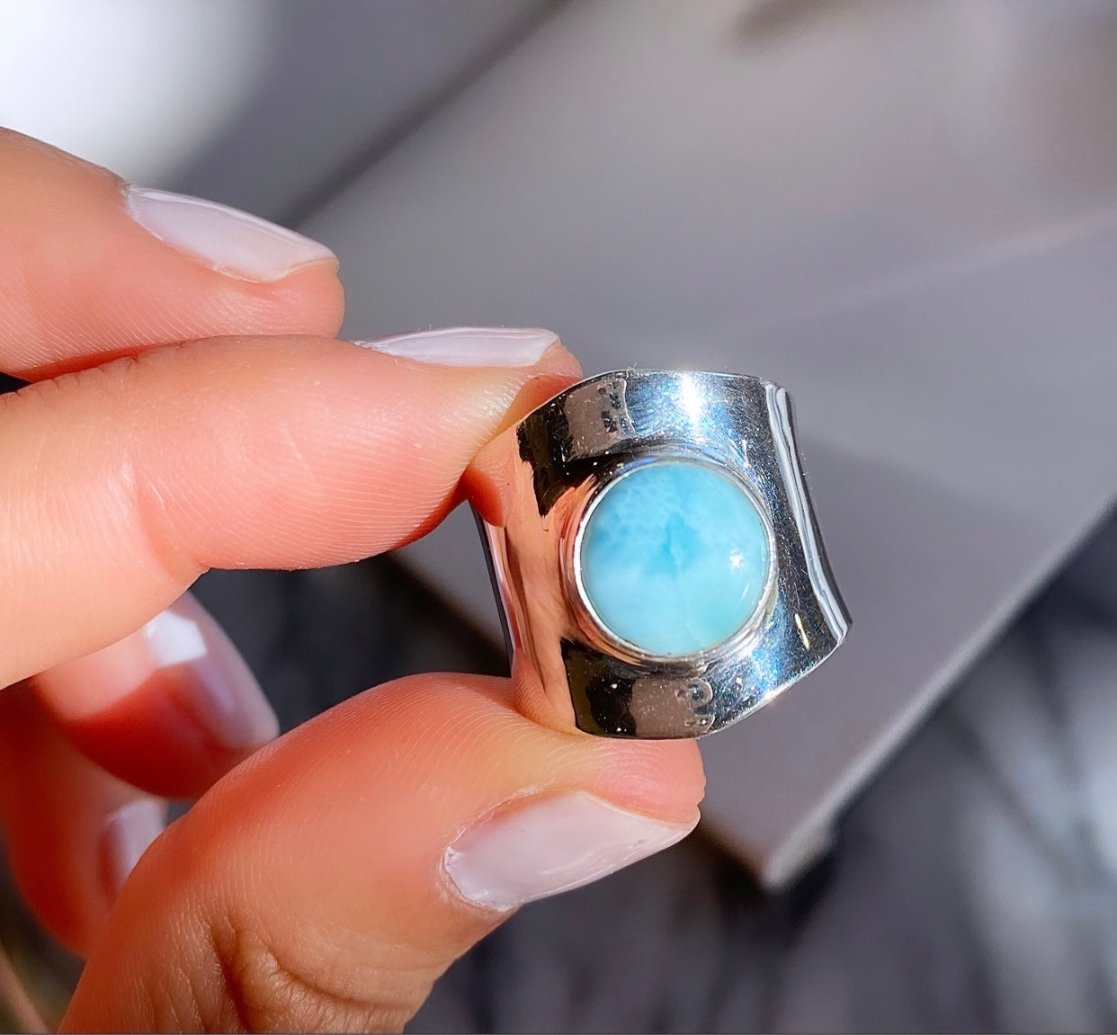 Anillo Agni - Larimar