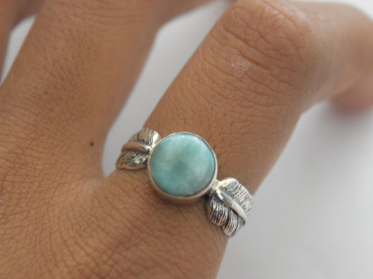 Anillo Leaf Larimar Plata 925